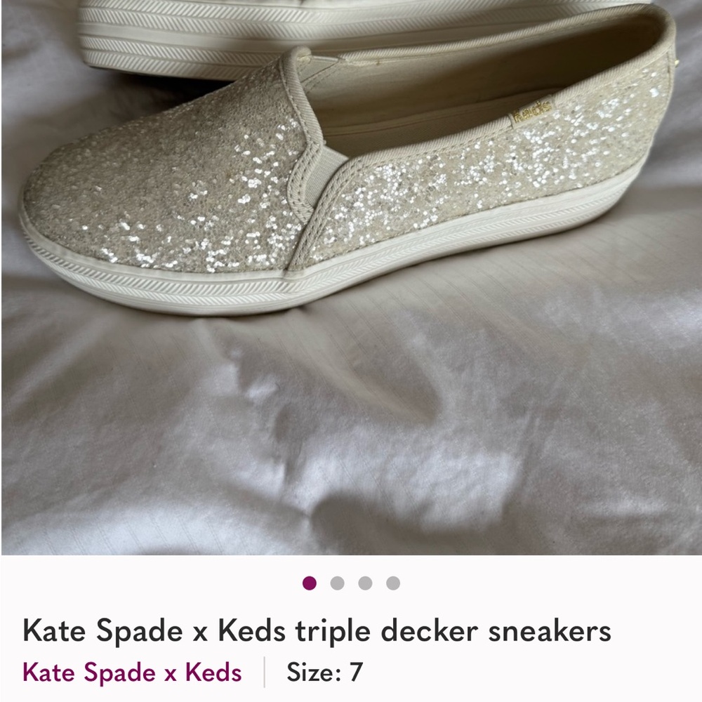 kate spade Cream Glitter Kids Sneakers